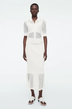 Best COS LACE-STITCH SHORT-SLEEVED CARDIGAN IVORY