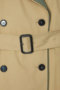 New COS LAYERED DOUBLE-BREASTED TRENCH COAT BEIGE / KHAKI