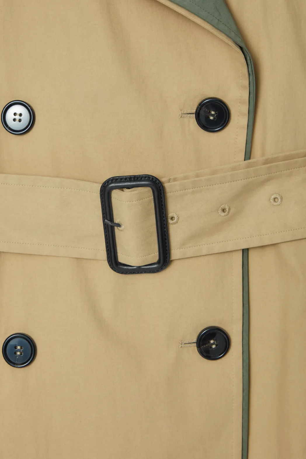 New COS LAYERED DOUBLE-BREASTED TRENCH COAT BEIGE / KHAKI