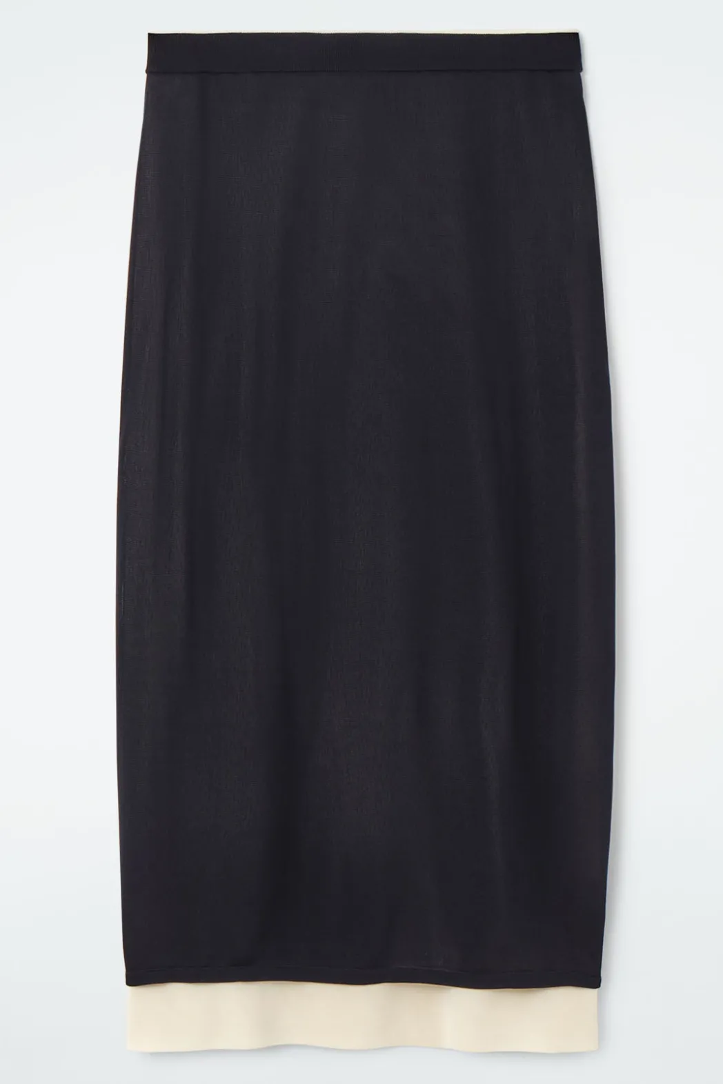 New COS LAYERED KNITTED SKIRT NAVY / CREAM