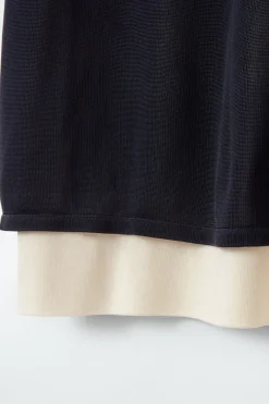 New COS LAYERED KNITTED SKIRT NAVY / CREAM
