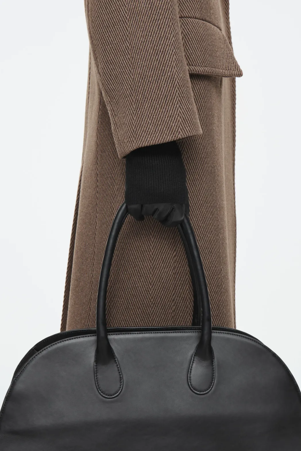 Hot COS LAYERED LEATHER GLOVES BLACK