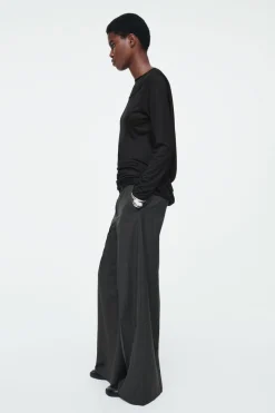 Sale COS LAYERED LONG-SLEEVED TOP BLACK
