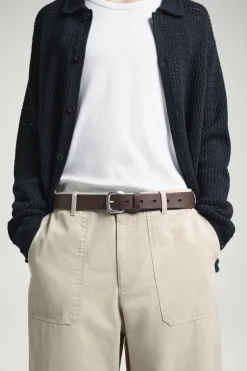 Outlet COS LEATHER BELT BROWN
