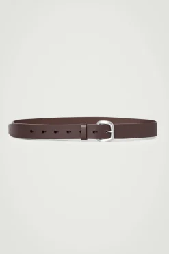 Outlet COS LEATHER BELT BROWN