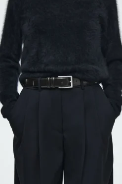 Outlet COS LEATHER BELT BLACK