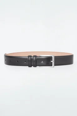 Outlet COS LEATHER BELT BLACK