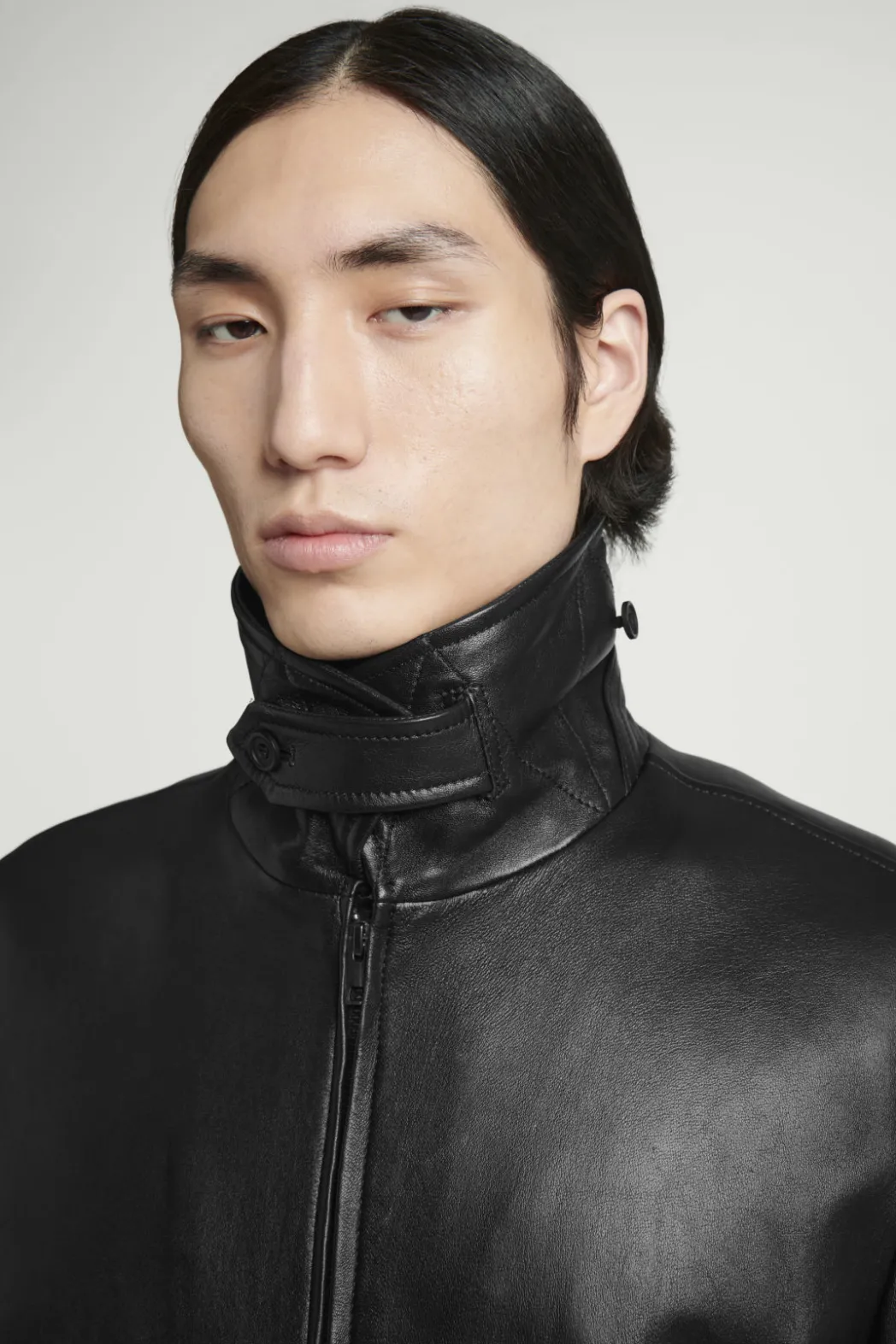 Best COS LEATHER BOMBER JACKET BLACK