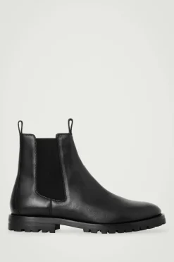 Discount COS LEATHER CHELSEA BOOTS BLACK