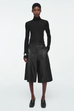 Sale COS LEATHER CULOTTES BLACK