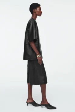 Sale COS LEATHER CULOTTES BLACK