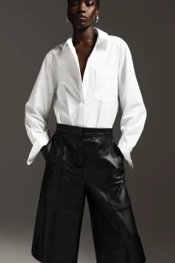 Sale COS LEATHER CULOTTES BLACK