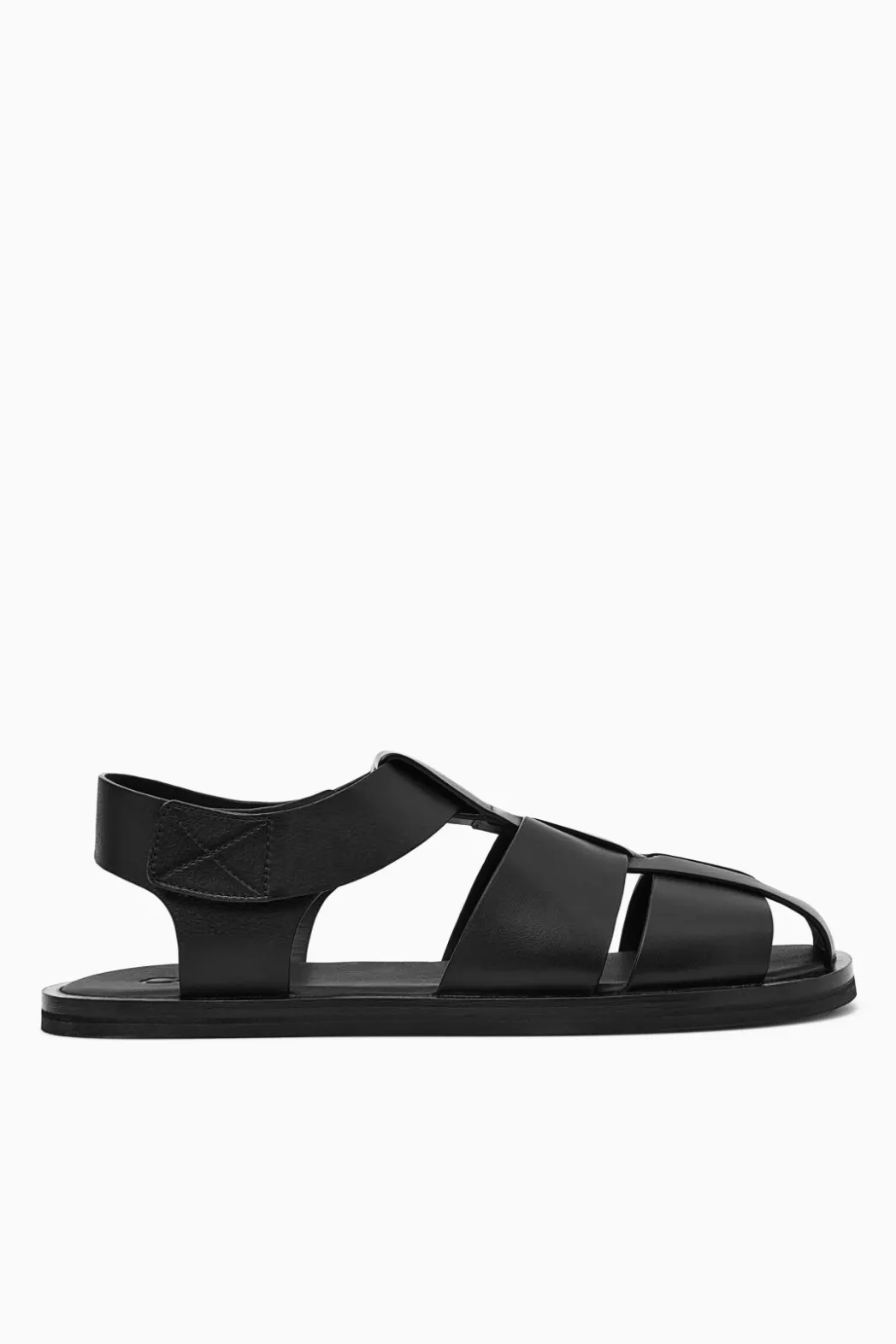 COS LEATHER FISHERMAN SANDALS BLACK