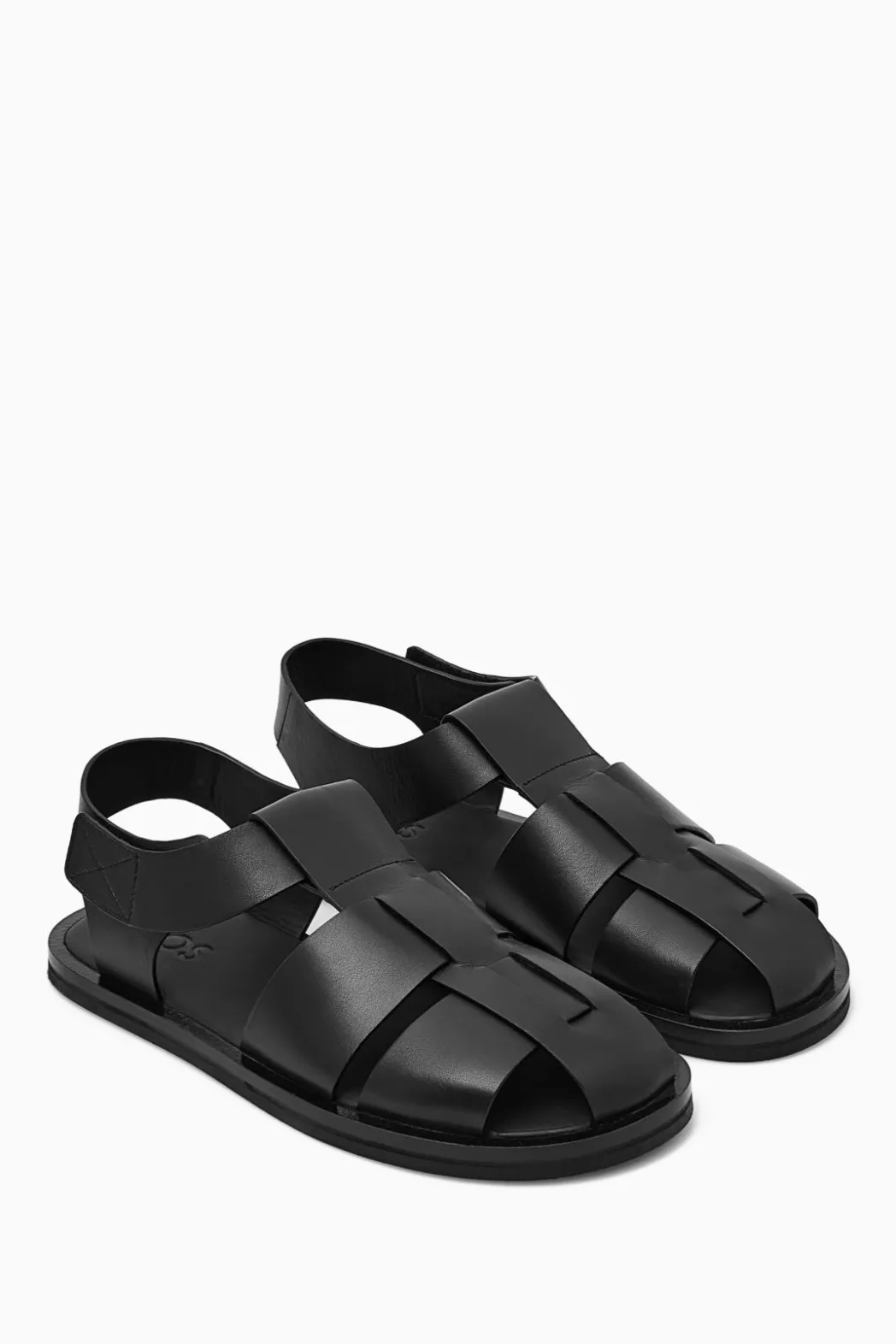 COS LEATHER FISHERMAN SANDALS BLACK