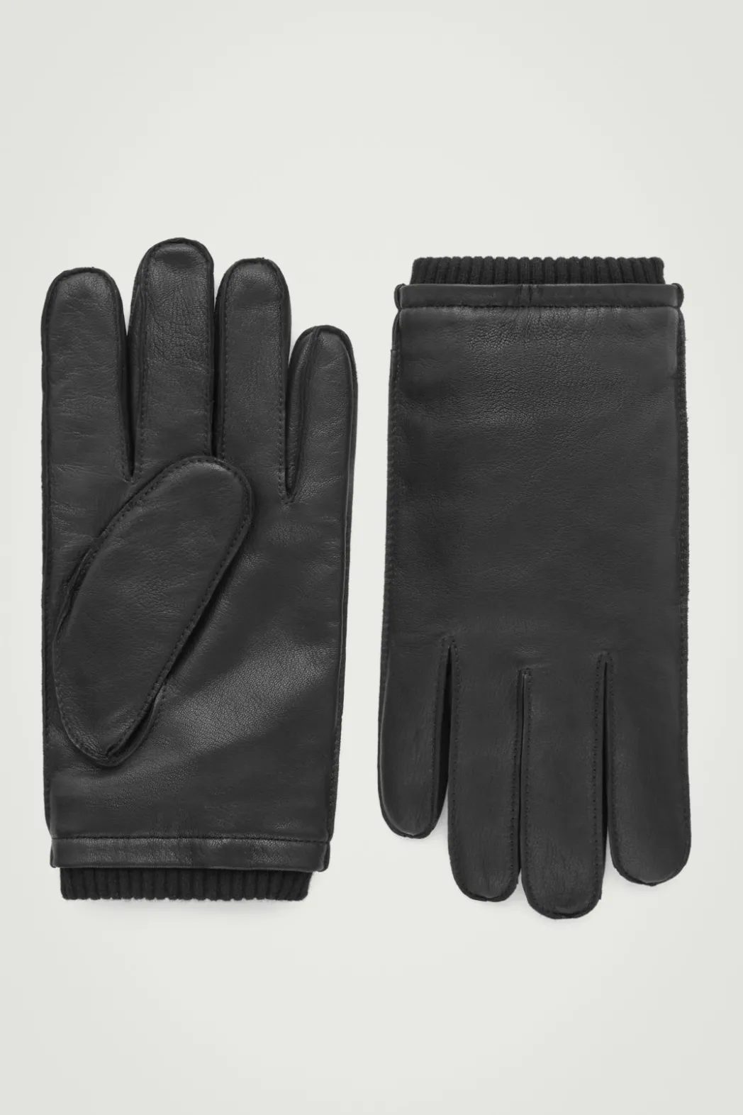 New COS LEATHER GLOVES BLACK