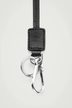 Outlet COS LEATHER KEY-FOB LANYARD BLACK