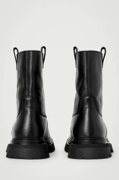 Discount COS LEATHER MOTO BOOTS BLACK