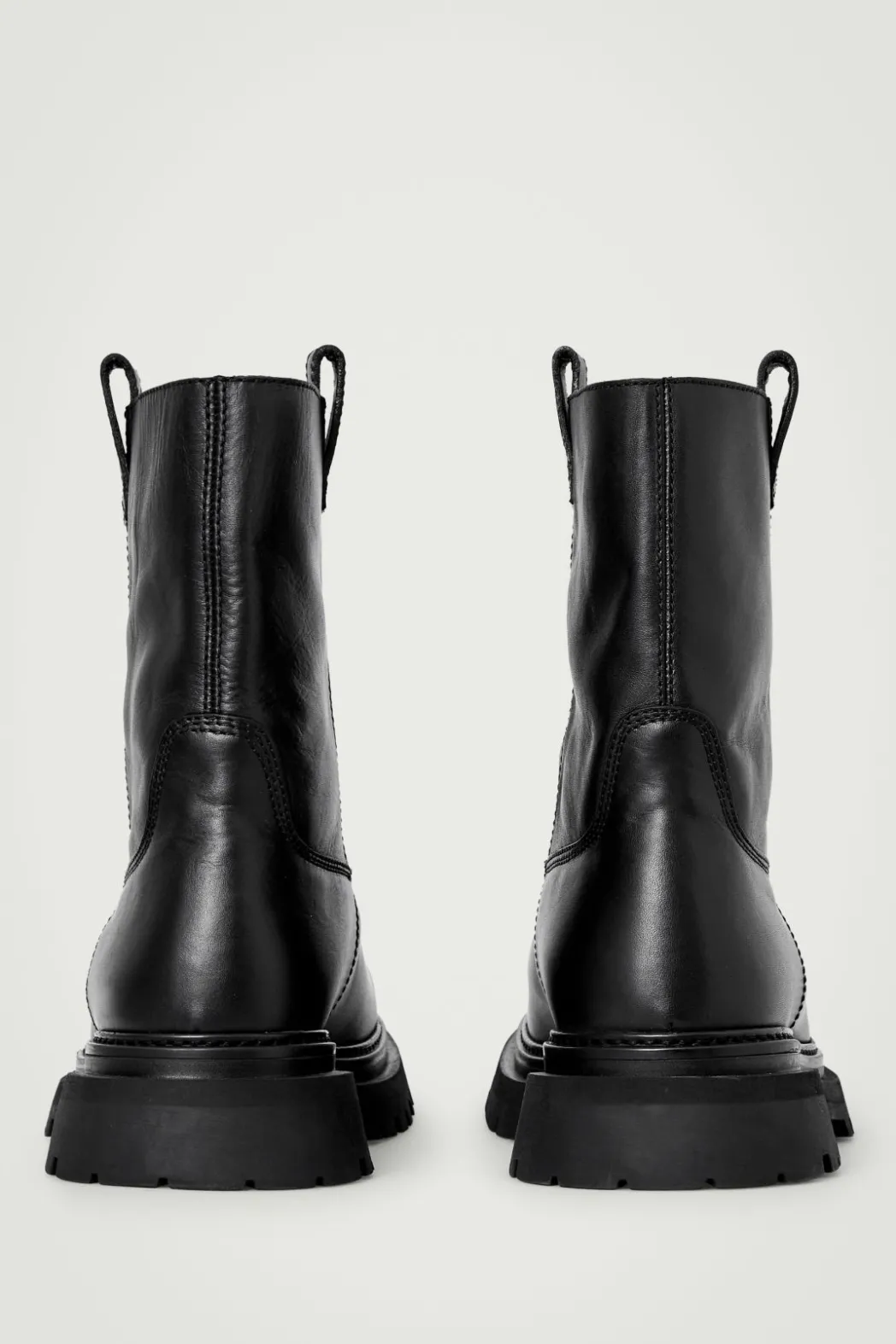 Discount COS LEATHER MOTO BOOTS BLACK