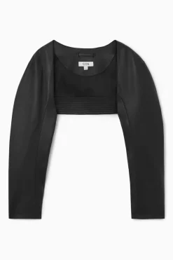Outlet COS LEATHER RACER BOLERO BLACK