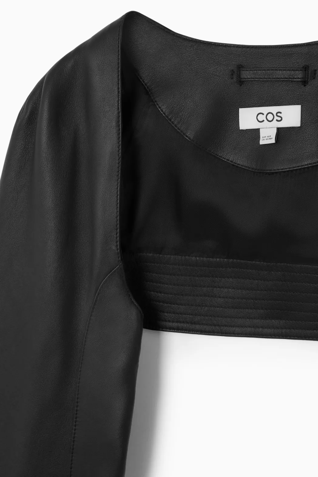 Outlet COS LEATHER RACER BOLERO BLACK