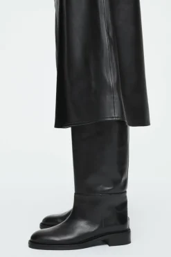 COS LEATHER RIDING BOOTS BLACK