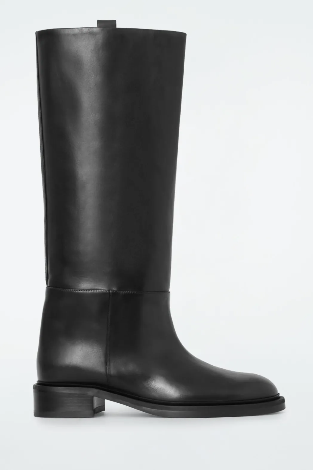 COS LEATHER RIDING BOOTS BLACK