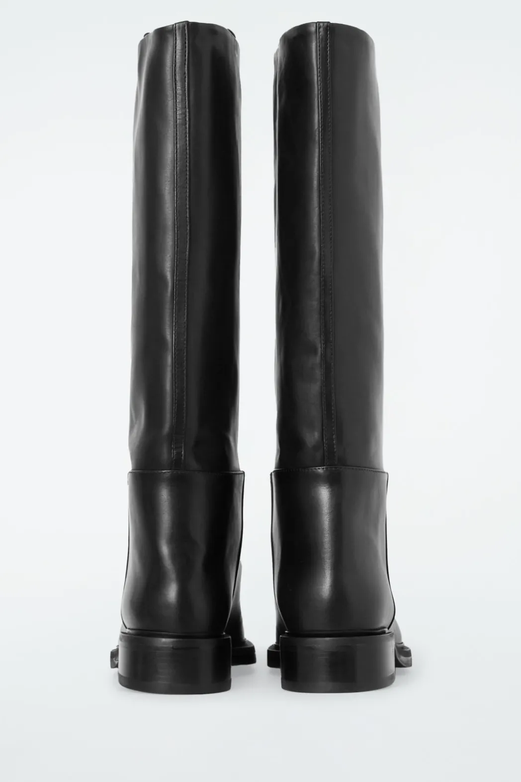 COS LEATHER RIDING BOOTS BLACK