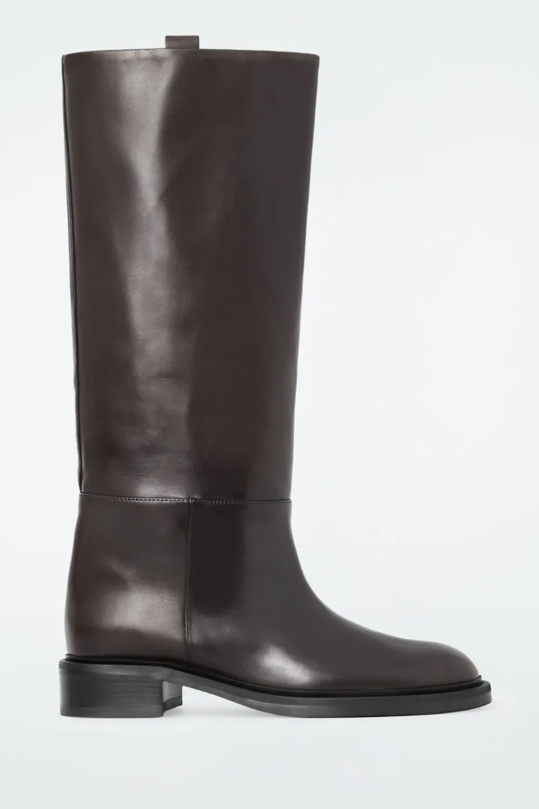 Best COS LEATHER RIDING BOOTS DARK BROWN