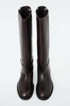 Best COS LEATHER RIDING BOOTS DARK BROWN