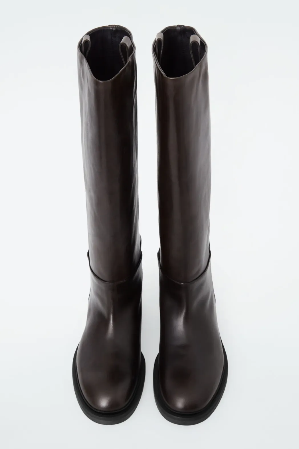 Best COS LEATHER RIDING BOOTS DARK BROWN