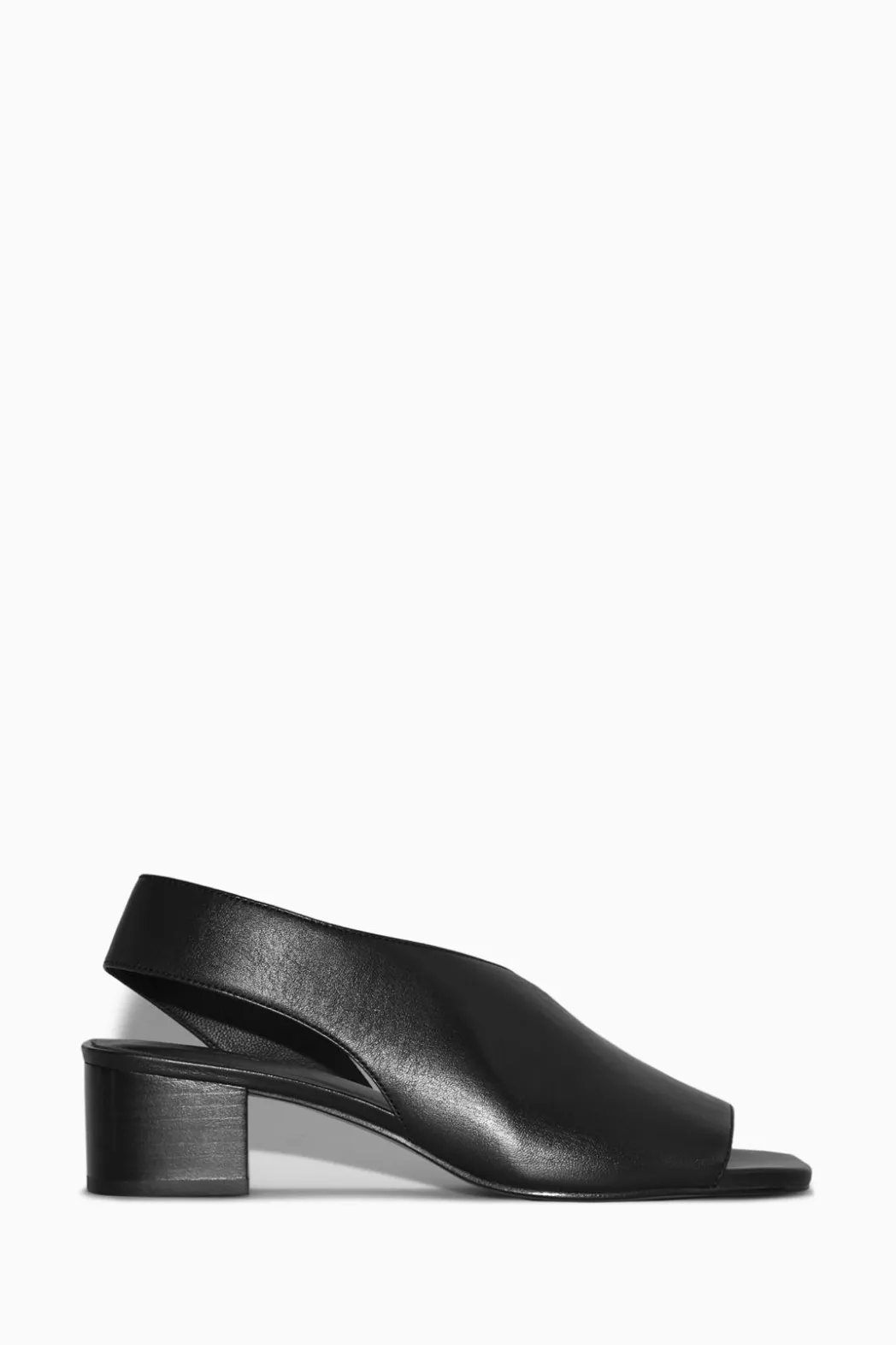 Online COS LEATHER SLINGBACK BLOCK-HEEL SANDALS BLACK