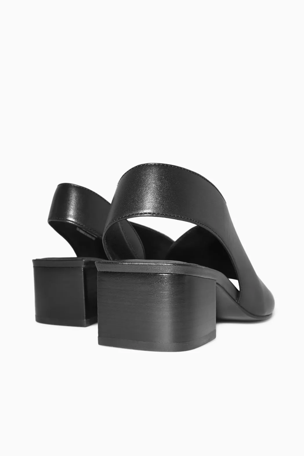 Online COS LEATHER SLINGBACK BLOCK-HEEL SANDALS BLACK