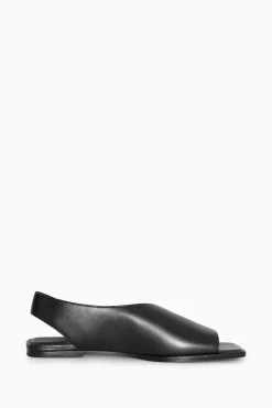 Online COS LEATHER SLINGBACK SANDALS BLACK