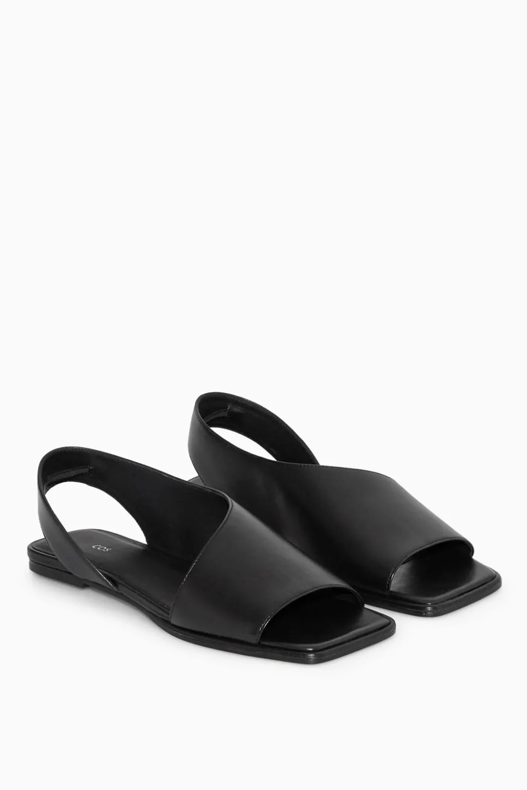 Online COS LEATHER SLINGBACK SANDALS BLACK