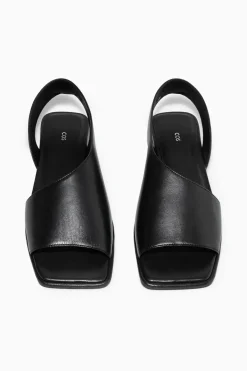 Online COS LEATHER SLINGBACK SANDALS BLACK
