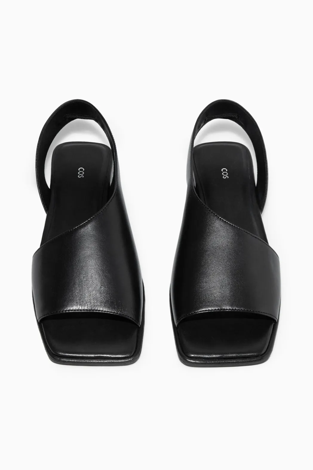 Online COS LEATHER SLINGBACK SANDALS BLACK