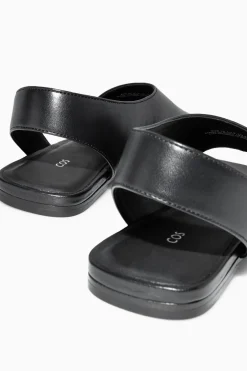 Online COS LEATHER SLINGBACK SANDALS BLACK