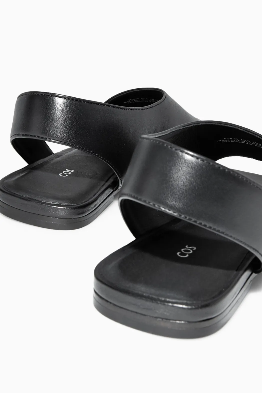 Online COS LEATHER SLINGBACK SANDALS BLACK
