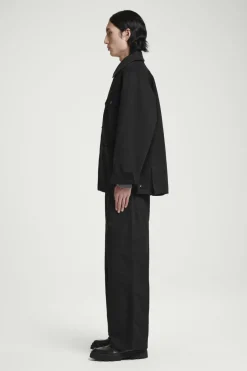 Hot COS LEATHER-COLLAR FIELD JACKET BLACK
