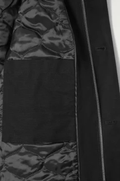 Hot COS LEATHER-COLLAR FIELD JACKET BLACK