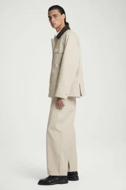 Outlet COS LEATHER-COLLAR FIELD JACKET MOLE