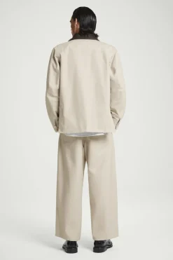 Outlet COS LEATHER-COLLAR FIELD JACKET MOLE