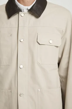 Outlet COS LEATHER-COLLAR FIELD JACKET MOLE
