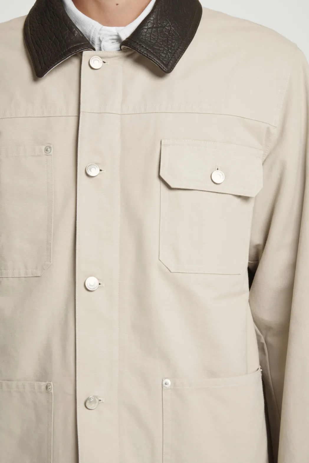 Outlet COS LEATHER-COLLAR FIELD JACKET MOLE