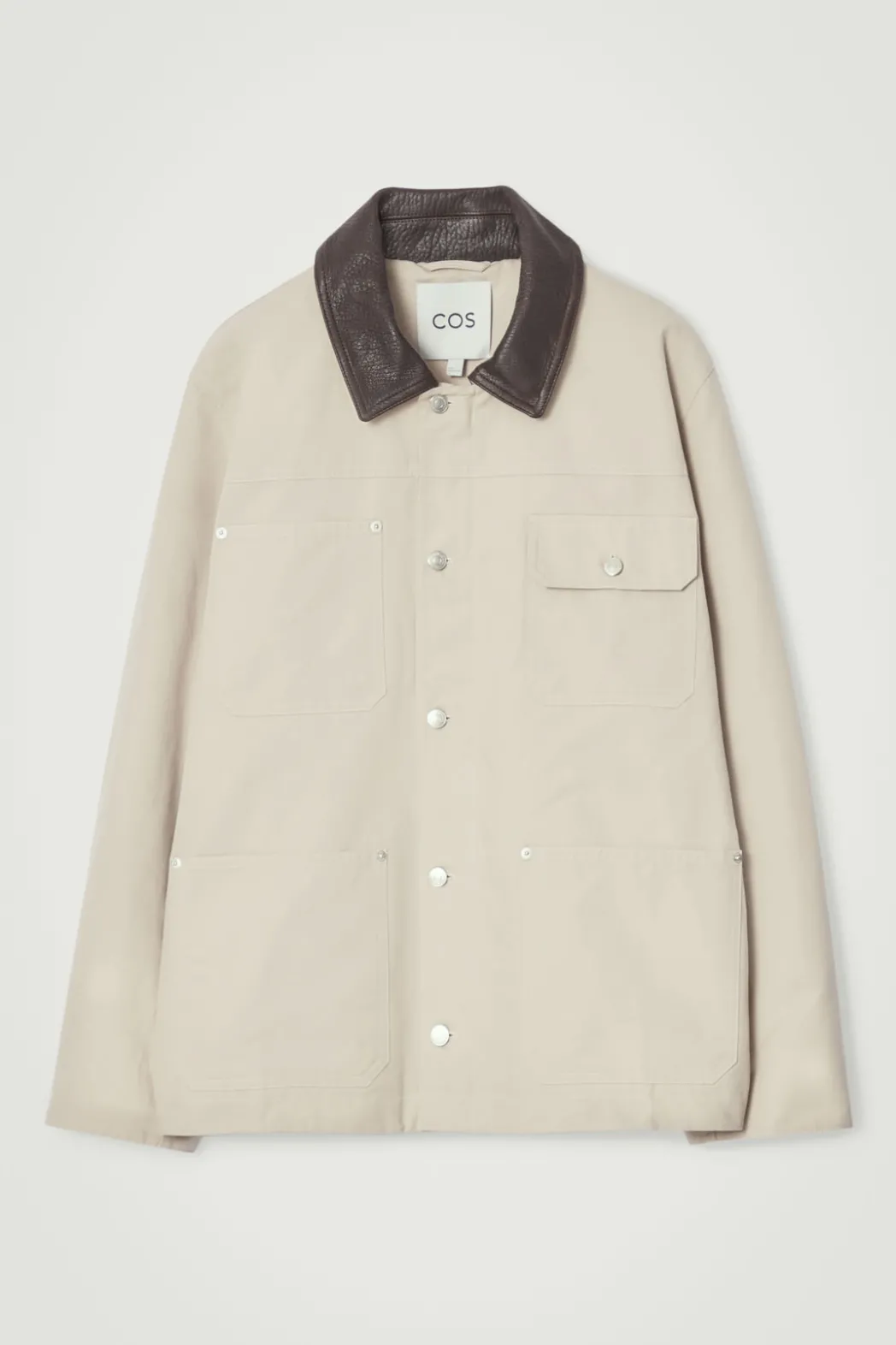 Outlet COS LEATHER-COLLAR FIELD JACKET MOLE