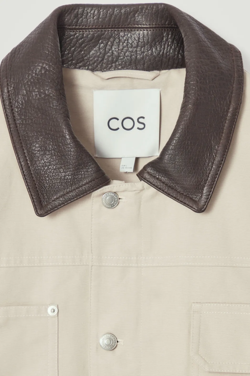 Outlet COS LEATHER-COLLAR FIELD JACKET MOLE