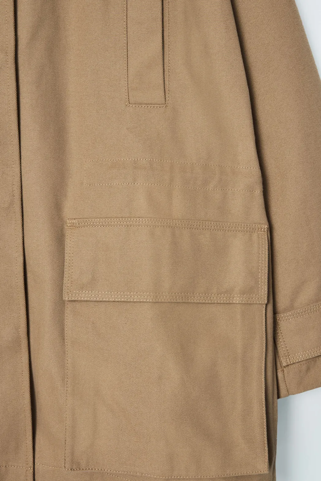 Outlet COS LEATHER-COLLAR FIELD JACKET CAMEL