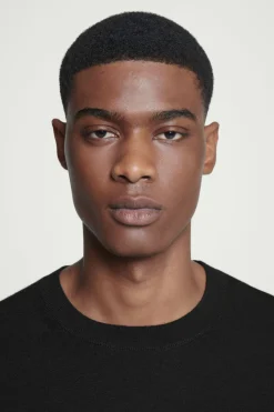 Best COS LEATHER-PANELLED MERINO WOOL JUMPER BLACK