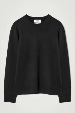 Best COS LEATHER-PANELLED MERINO WOOL JUMPER BLACK
