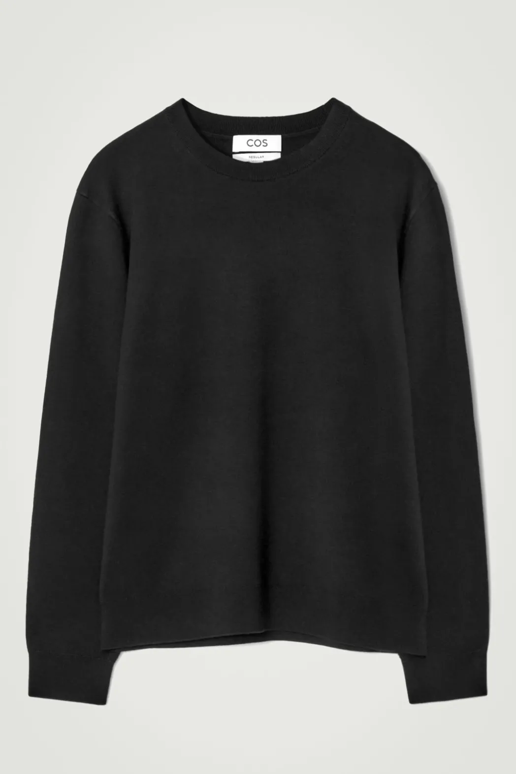 Best COS LEATHER-PANELLED MERINO WOOL JUMPER BLACK